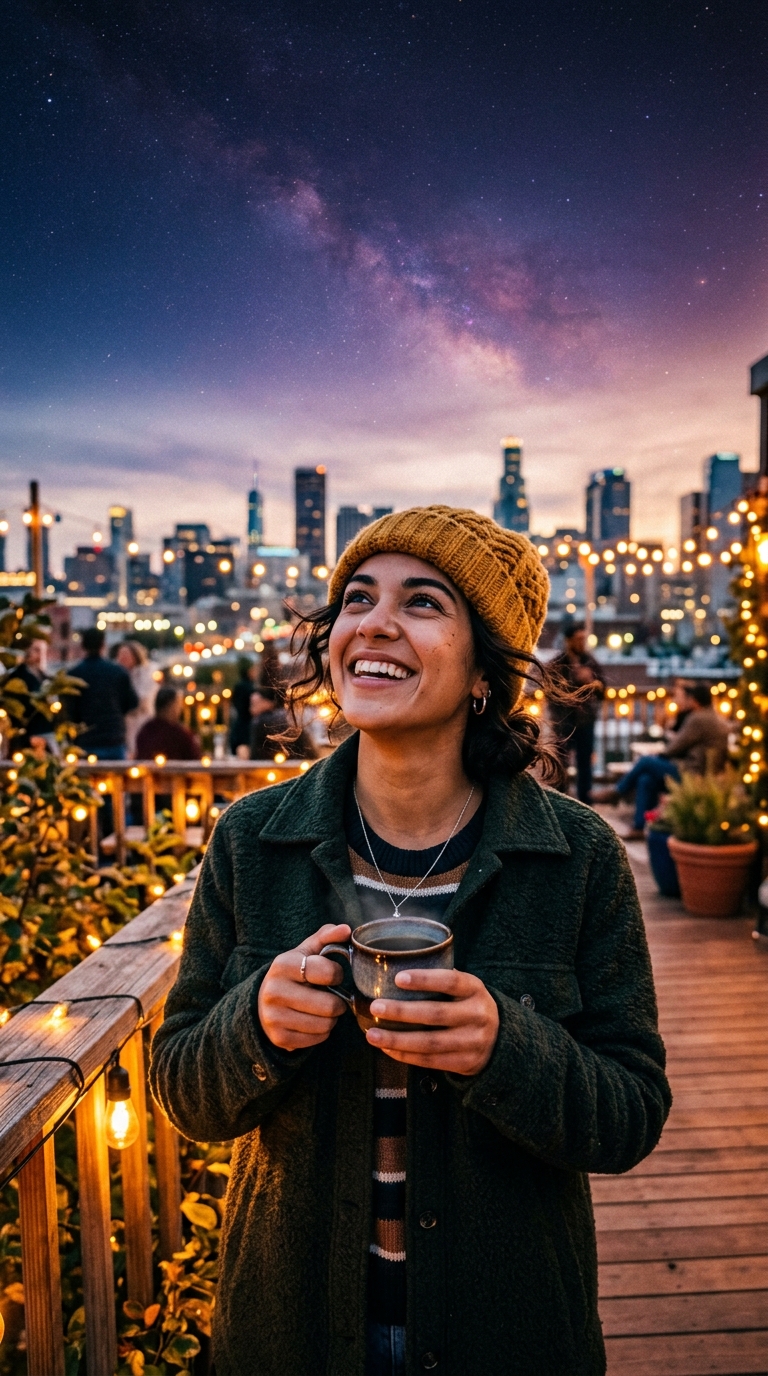 A genuine moment under the night sky on Cuetly